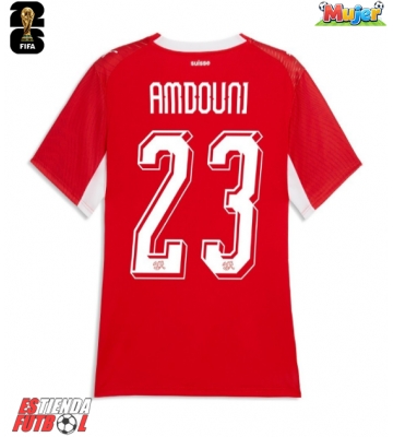 Suiza Zeki Amdouni #23 Primera Equipación Mujer Mundial 2026 Manga Corta